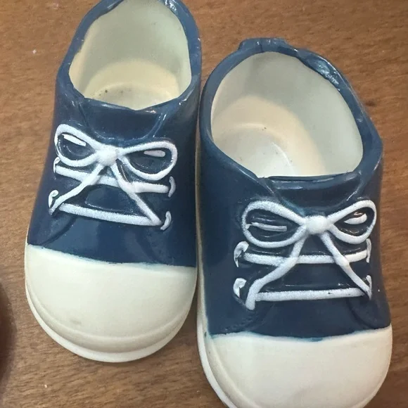 doll blue high-top sneaker with white laces, red tennis shoes& purple slip ons - Picture 5 of 6